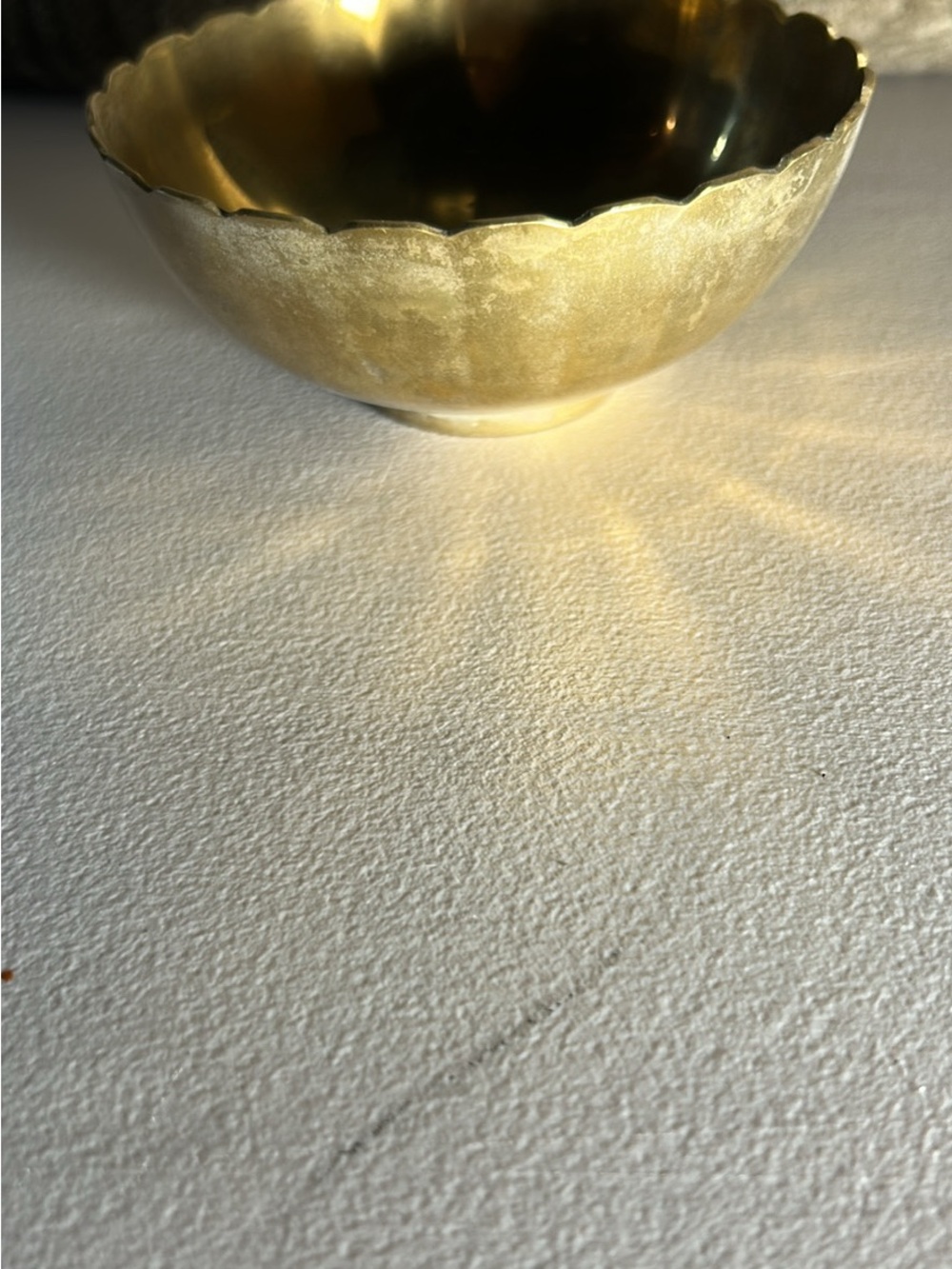 Scalloped Gold Decorative Bowl